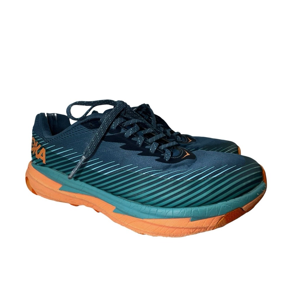 HOKA One One Torrent 2 Teal & Orange Colorway Women's Trail Running Shoes Sz 9.5 - Picture 2 of 13